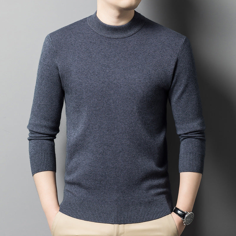 Herren edler Rundhals-Pullover aus feinem Wollmix Echoarchiv