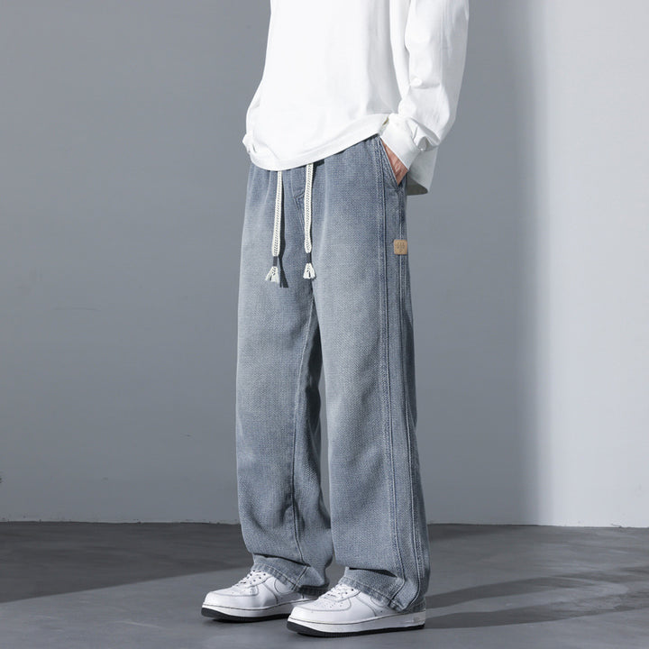 Herren Weite Vintage-Denim-Freizeithose mit Tunnelzug und relaxed Fit Echo Archiv