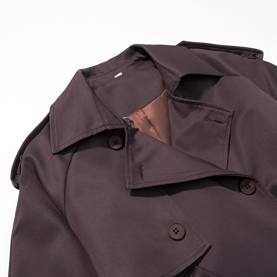 Damen Langer taillierter Trenchcoat mit Bindegürtel und doppelreihiger Knopfleiste Echo Archiv