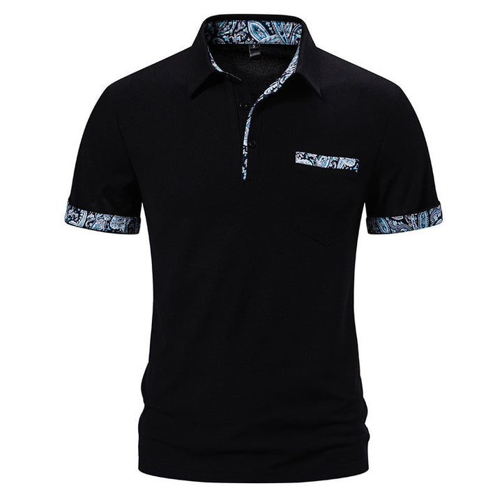 Herren Poloshirt mit kontrastierendem Kragen und praktischer Brusttasche Echoarchiv