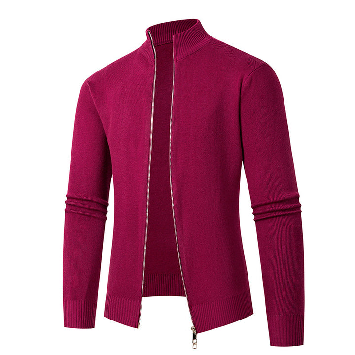 Herren modische Strickjacke mit hohem Kragen und Reißverschluss Echoarchiv