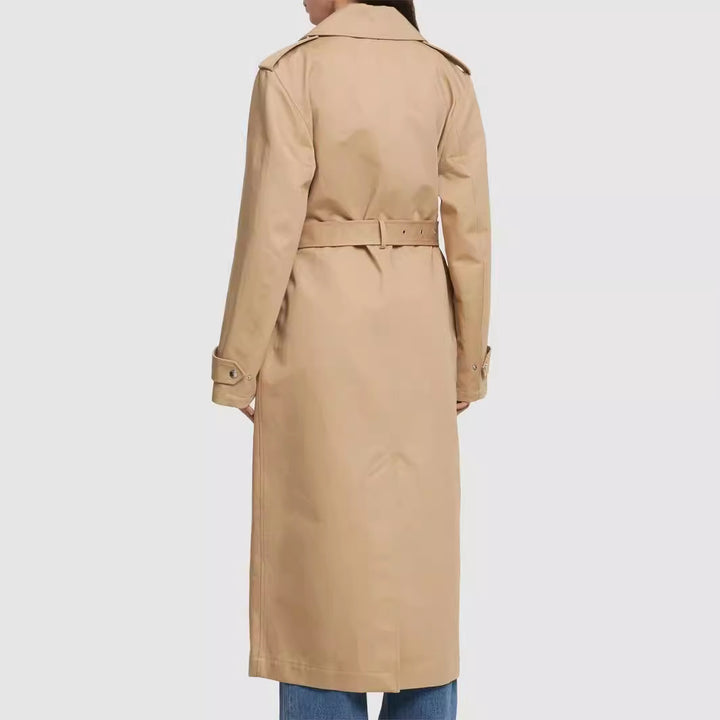 Damen bodenlanger Oversize-Trenchcoat mit Reißverschluss und weitem Schalkragen Echoarchiv