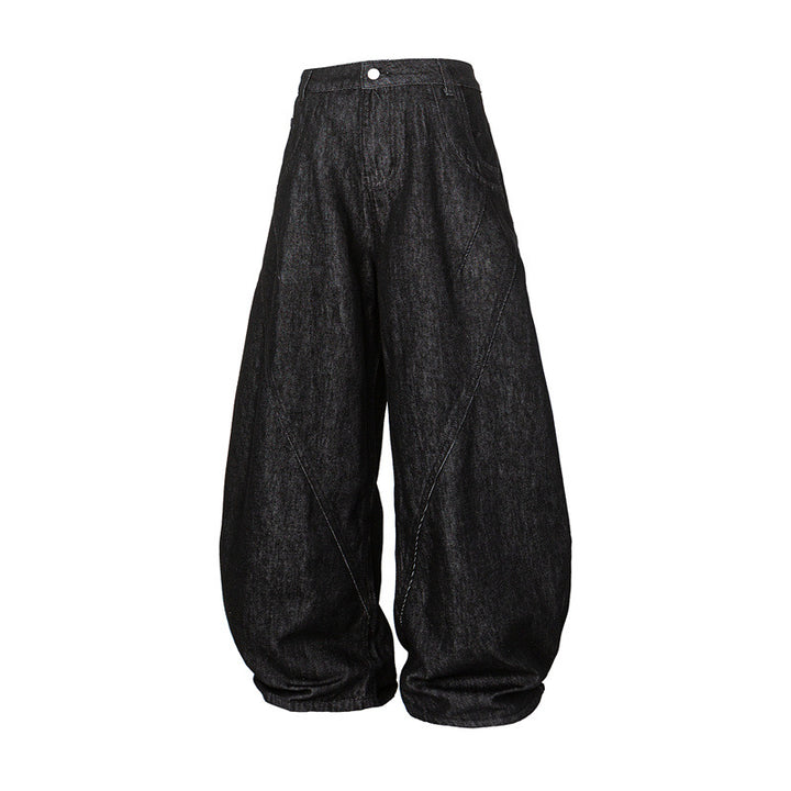 Damen Weite Harem-Denimhose mit hoher Taille und ballonförmigem Bein Echoarchiv