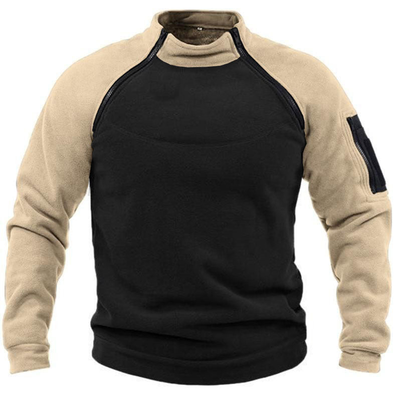 Herren funktioneller Fleece-Pullover mit hohem Kragen Echoarchiv