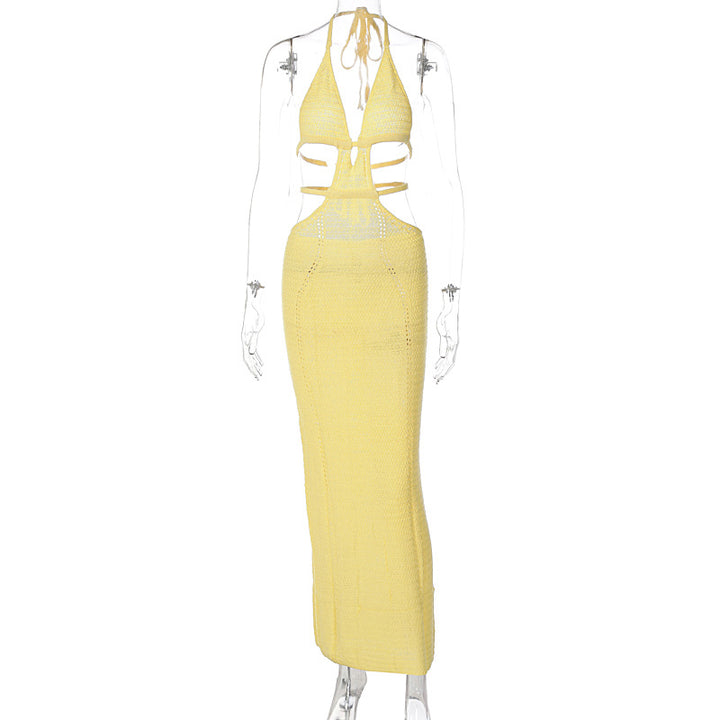 Damen Strick-Tankkleid mit cut-out Details und länglichem Schnitt Echo Archiv