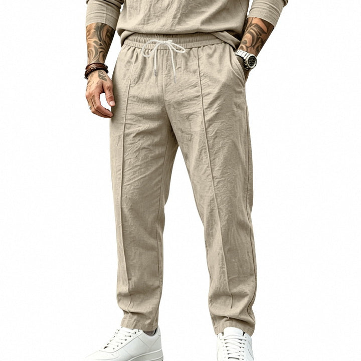 Herren Leichte Tapered-Jogginghose mit Bundfalten, elastischem Tunnelzug und Seitentaschen Echoarchiv