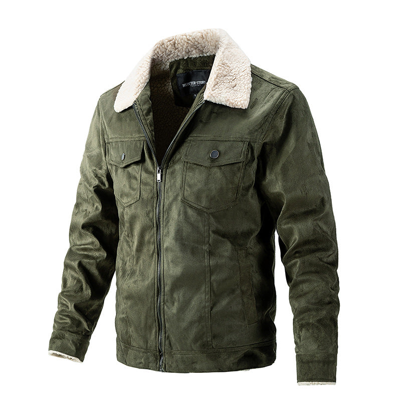 Herren Übergangsjacke mit Kunstfellkragen und praktischen Brusttaschen Echoarchiv