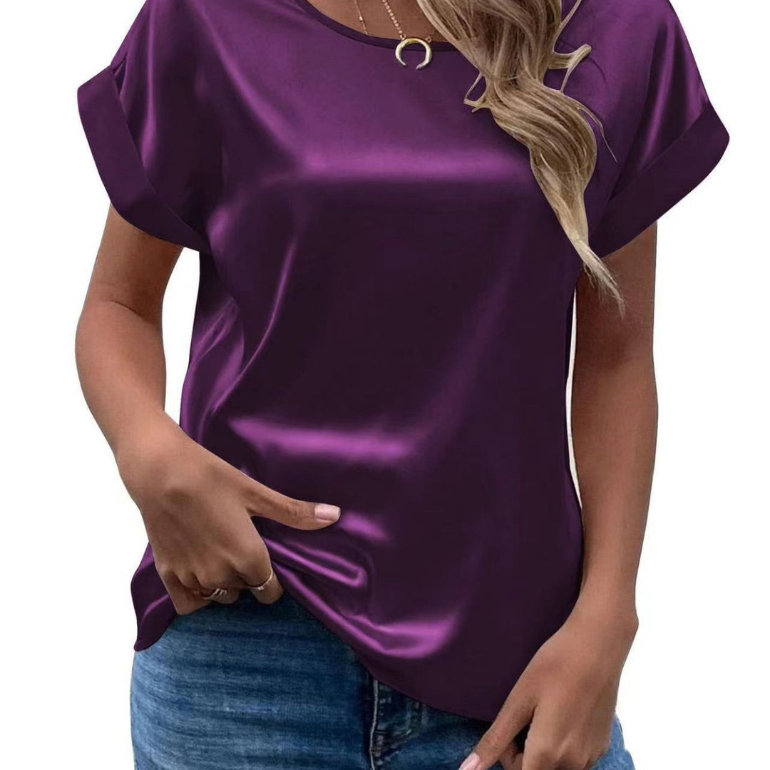 Damen Satin T-Shirt mit elegante Details Echo Archiv