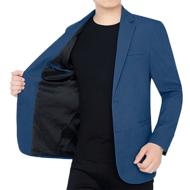 Herren Slim-Fit Ungefüttertes Sakko mit Notch-Revers und Zweiknopf-Silhouette – Tianoro