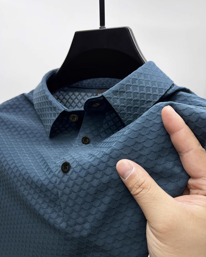 Herren strukturiertes Performance Button-Up-Shirt Echoarchiv