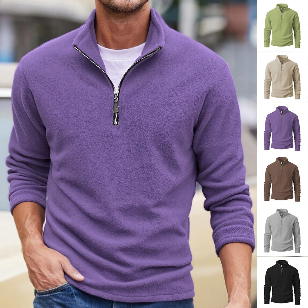 Herren Fleece Pullover mit Stehkragen Echoarchiv