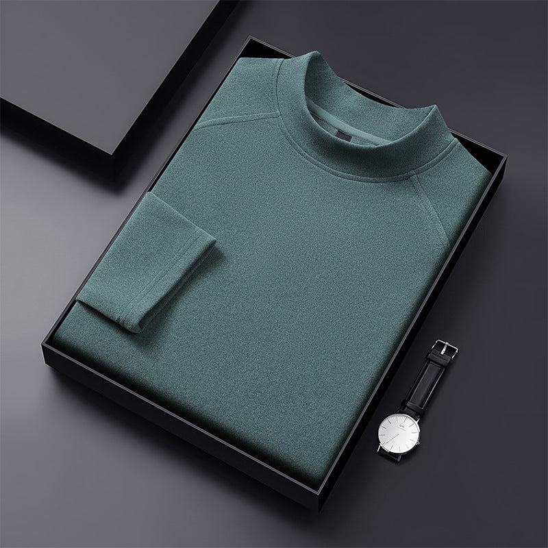 Herren Premium-Mockneck-Pullover aus feinem Woll-Mix mit Raglanärmeln Echo Archiv
