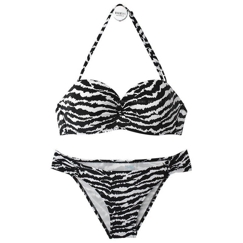 Damen Bikini-Set mit stilvollem Zebra-Print und gepolstertem Oberteil Echo Archiv
