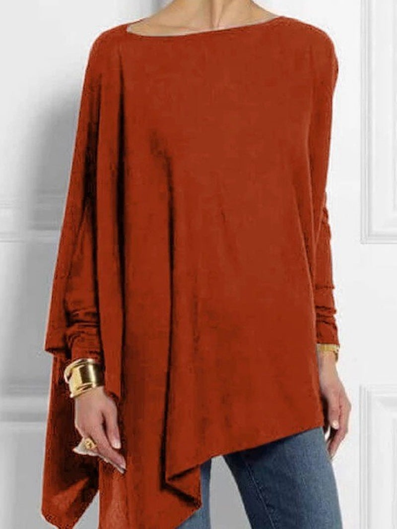 Damen nan drapierte Oversize-Tunika mit schrägem Zipfelsaum und weiten Fledermausärmeln Echo Archiv
