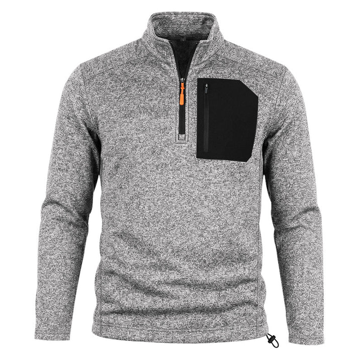 Herren Outdoor-Fleecepullover mit Halbzip und Brusttasche Echoarchiv