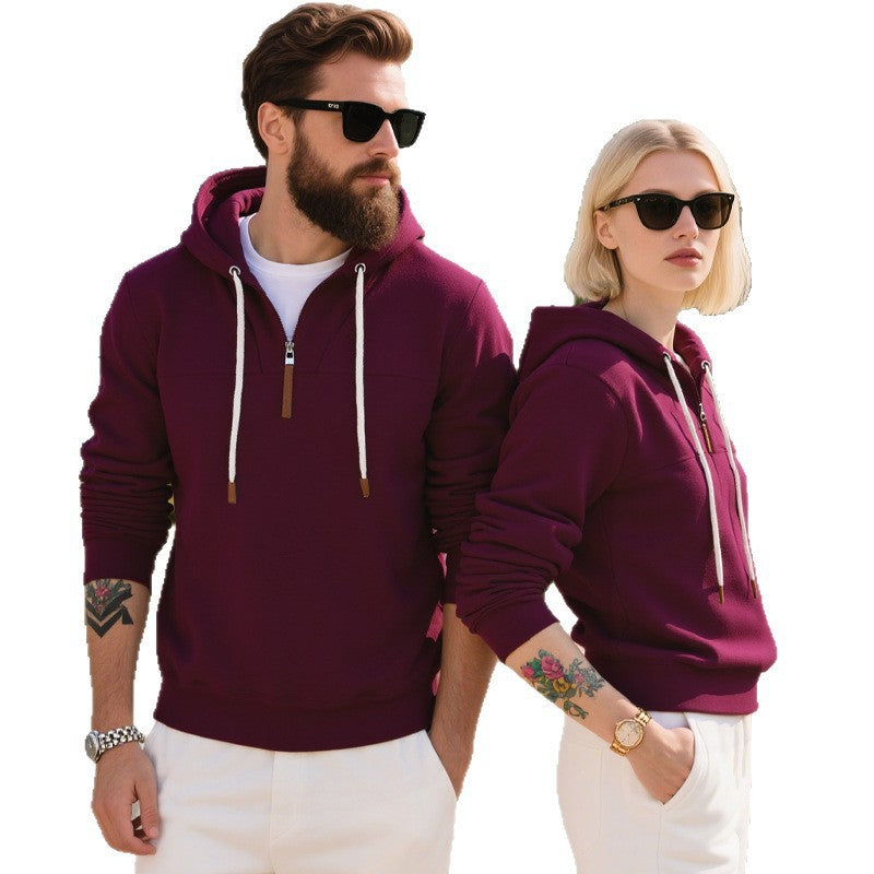 Herren sportlicher Kapuzenpullover mit halbem Reißverschluss und hochwertigen Materialien Echoarchiv