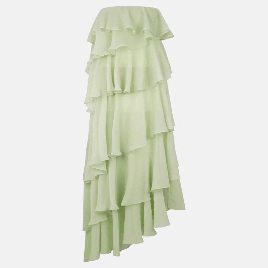 Damen Langes Rüschensommerkleid mit gerafften Details Echo Archiv