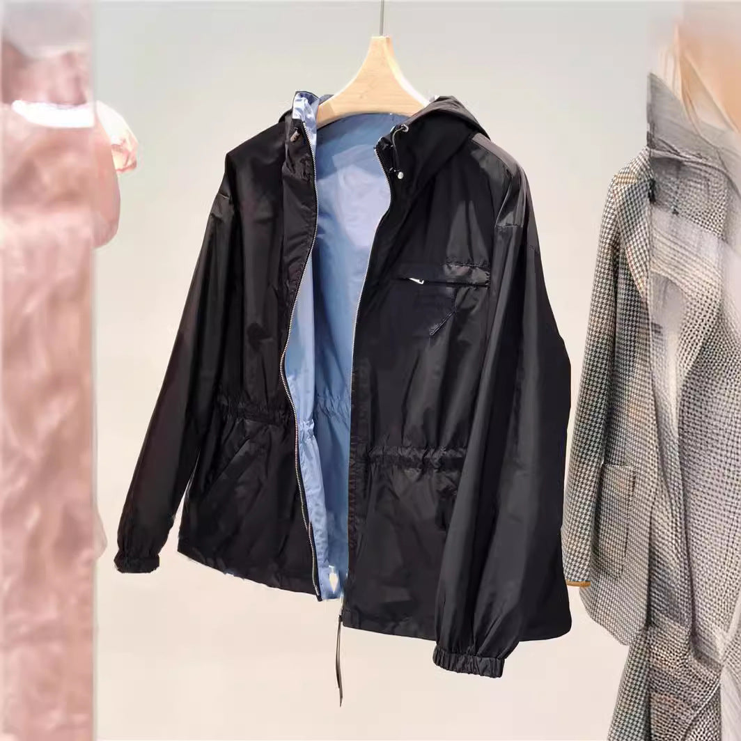 Damen Modische Übergangsjacke mit verstellbarem Bund Echoarchiv