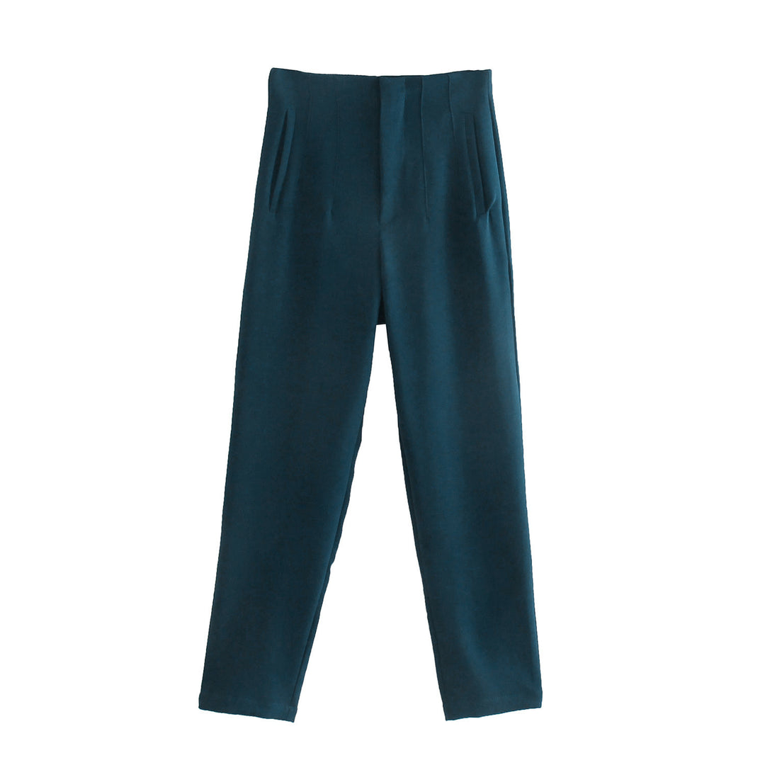 Damen Hochtaillierte tapered Anzughose mit Bügelfalte und Paspeltaschen Echo Archiv