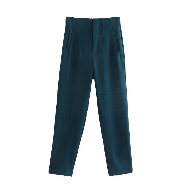 Damen Hochtaillierte tapered Anzughose mit Bügelfalte und Paspeltaschen Echo Archiv