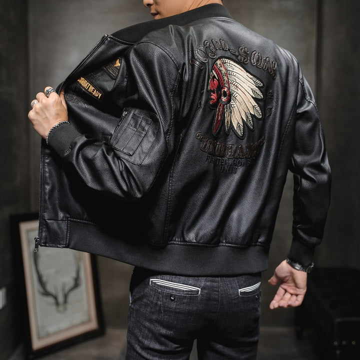 Herren Modische Bomberjacke mit Schulterpatches Echo Archiv
