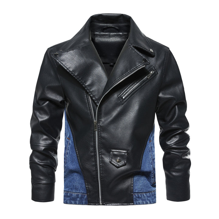 Herren Lederimitat und Jeans Kombi-Jacke Echoarchiv