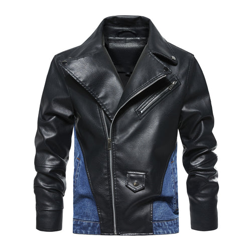Herren Lederimitat und Jeans Kombi-Jacke Echoarchiv