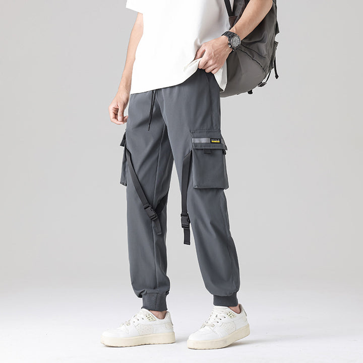 Herren Tech‑Utility Cargohose mit multifunktionalen Beintaschen, verstellbaren Gurtbändern & elastischen Bündchen Echo Archiv
