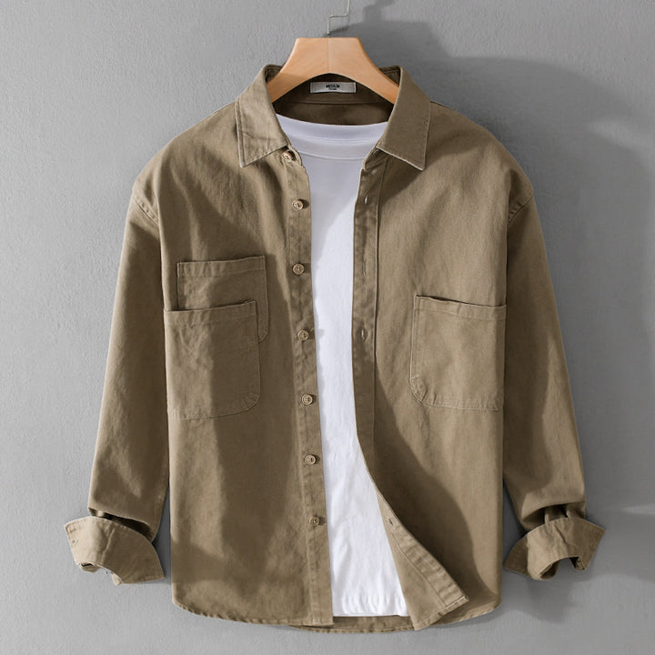Herren Utility-Overshirt aus Baumwoll-Twill mit doppelten Brusttaschen und legerem Schnitt Echoarchiv