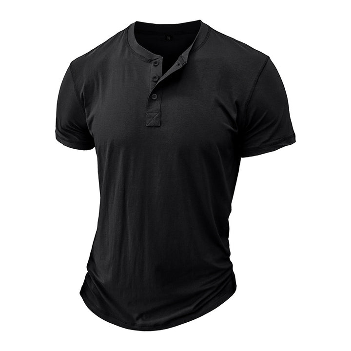 Herren Henley-T-Shirt mit Knopfleiste und modernem Schnitt Echoarchiv