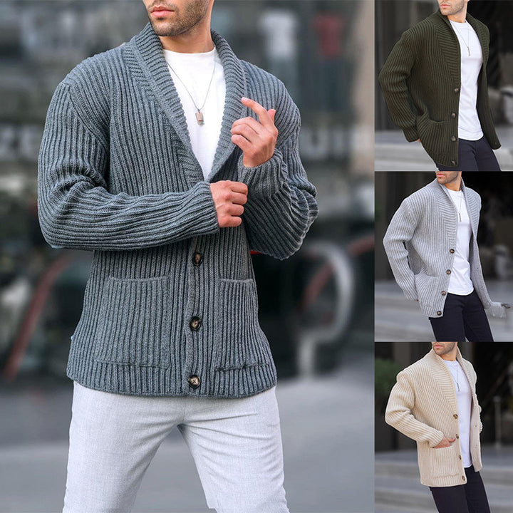 Herren Strickjacke mit tiefem Ausschnitt und knöpfen Echoarchiv