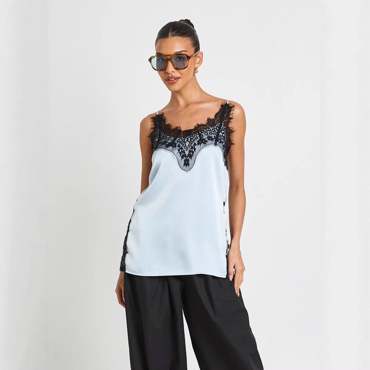 Damen Satin Cami mit Spitzenakzenten Echo Archiv
