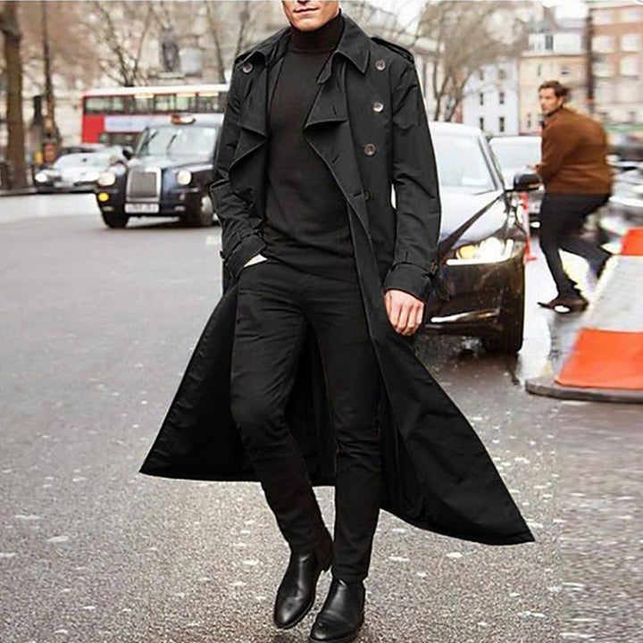 Herren Eleganter Trenchcoat mit stilvollen Knopfdetails und durchgehendem Futter Echoarchiv
