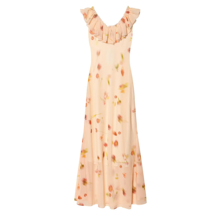 Damen Maxikleid mit romantischem Volant und floralen Akzenten Echo Archiv
