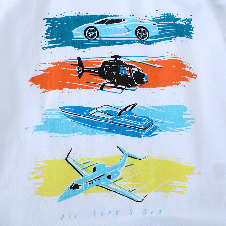 Jungen Kurzarm T-Shirt mit aufregendem Fahrzeugdesign Echo Archiv
