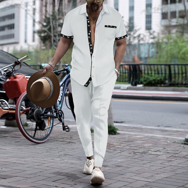 Herren lässiges Kurzarmhemd mit eleganten Akzenten Echoarchiv