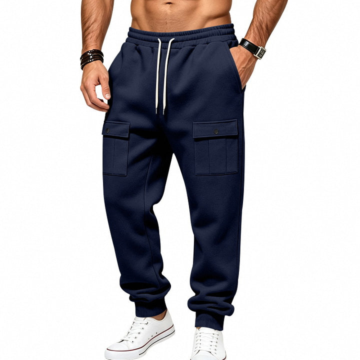Herren Cargo-Jogginghose mit Bündchen, Tunnelzug und aufgesetzten Klappentaschen Echoarchiv