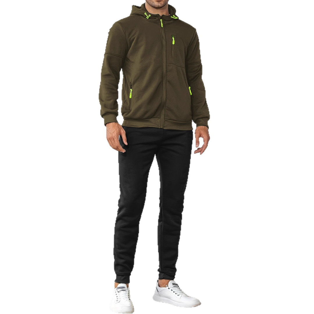 Herren Sportliches Sweatjacken- und Jogginghosen-Set mit funktionalen Taschen Echoarchiv