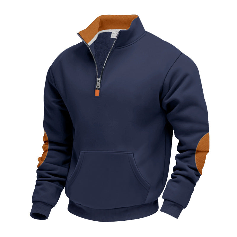 Herren hochabschließender Pullover mit praktischem Reißverschluss und Kapuzenfunktion Echoarchiv