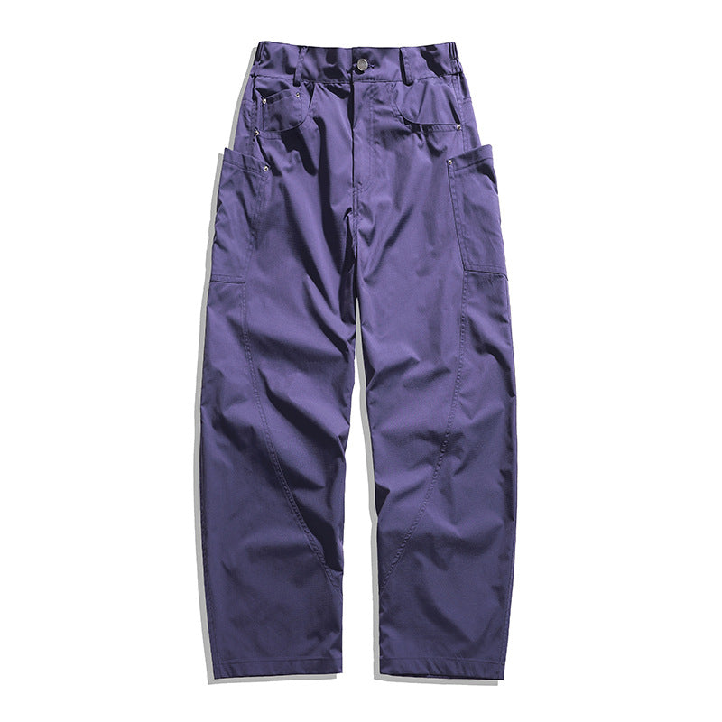 Herren Weite Workwear-Cargo-Hose mit hohem Bund, seitlichen Multi-Taschen & lässigem Baggy-Schnitt Echoarchiv