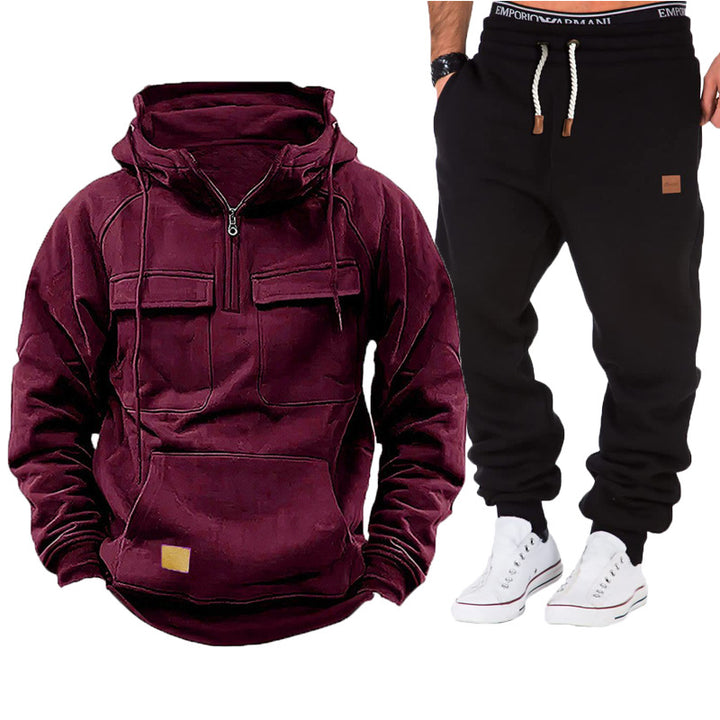 Herren funktionale Kapuzenjacke mit durchgehendem Reißverschluss und praktischen Taschen Echoarchiv