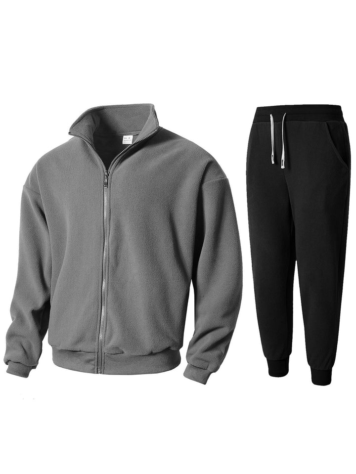 Herren Fleece Relaxanzug mit hohem Kragen Echoarchiv