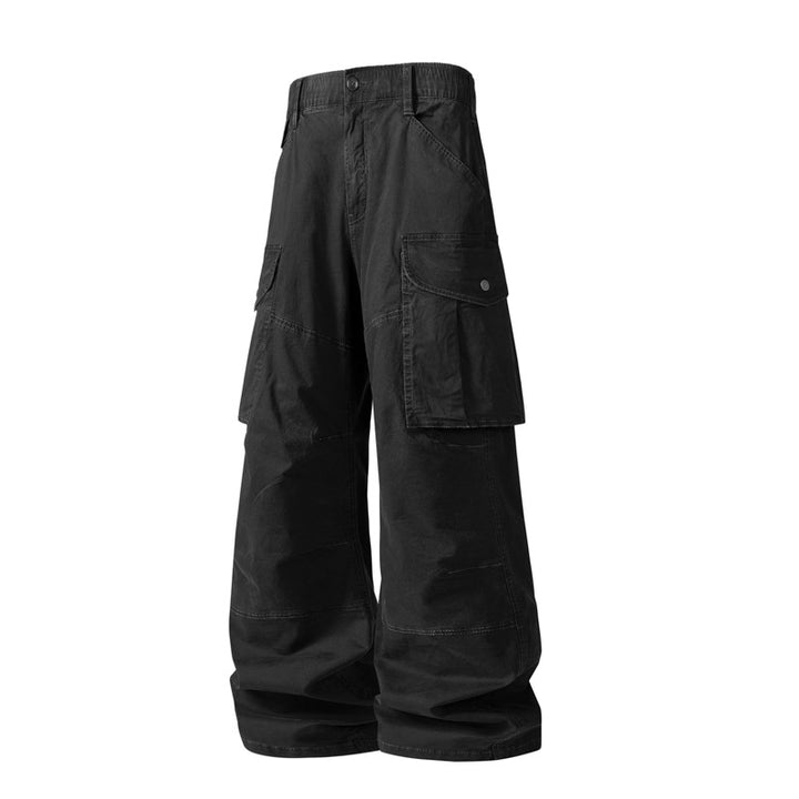 Damen Weite Cargohose mit hohem Bund, Oversize‑Bein und großen Klappentaschen Echo Archiv