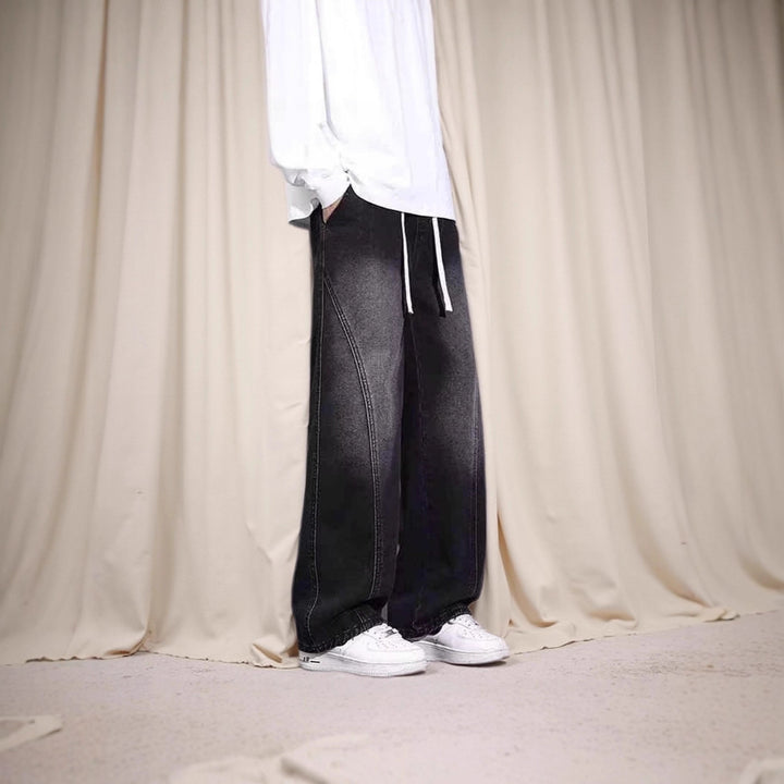 Damen Weitgeschnittene Jeans mit elastischem Bund Echoarchiv