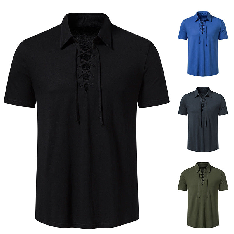 Herren Poloshirt mit modernem Schnürdesign und hochwertiger Baumwollqualität Echoarchiv