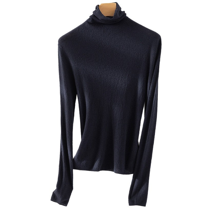 Damen Feiner ultraleichter Rollkragenpullover aus Stretch‑Feinstrick Echoarchiv