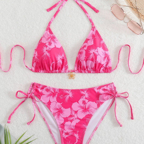 Damen Triangel-Bikini mit verspielten Floral-Details Echo Archiv