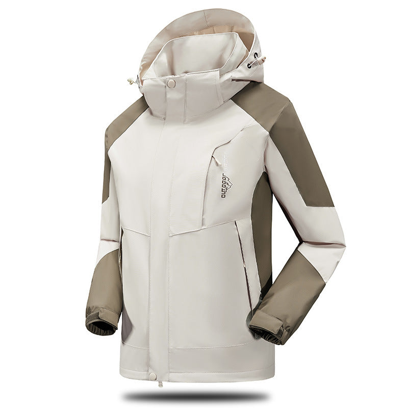 Herren Wasser- und winddichte Softshell‑Outdoorjacke mit verstellbarer Kapuze und Reißverschlusstaschen Echoarchiv