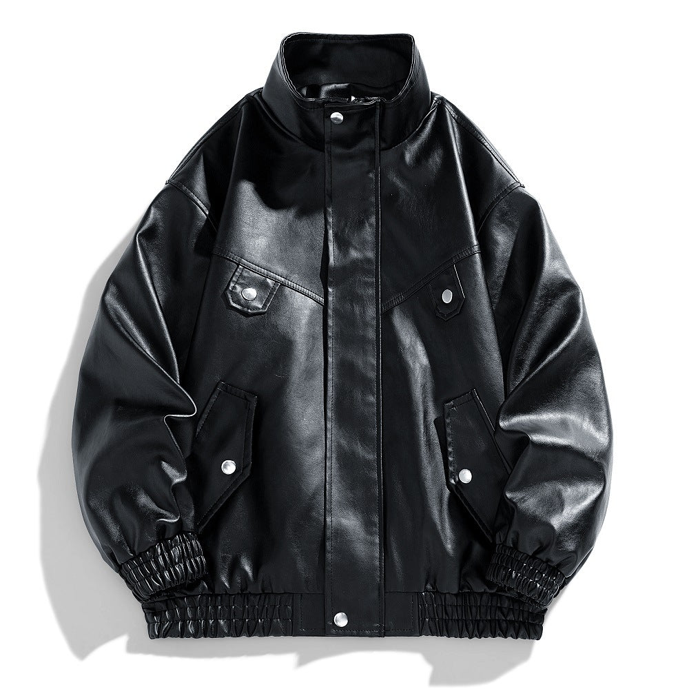 Herren Kunstlederjacke mit geräumigen Taschen und bequemen Bündchen Echoarchiv