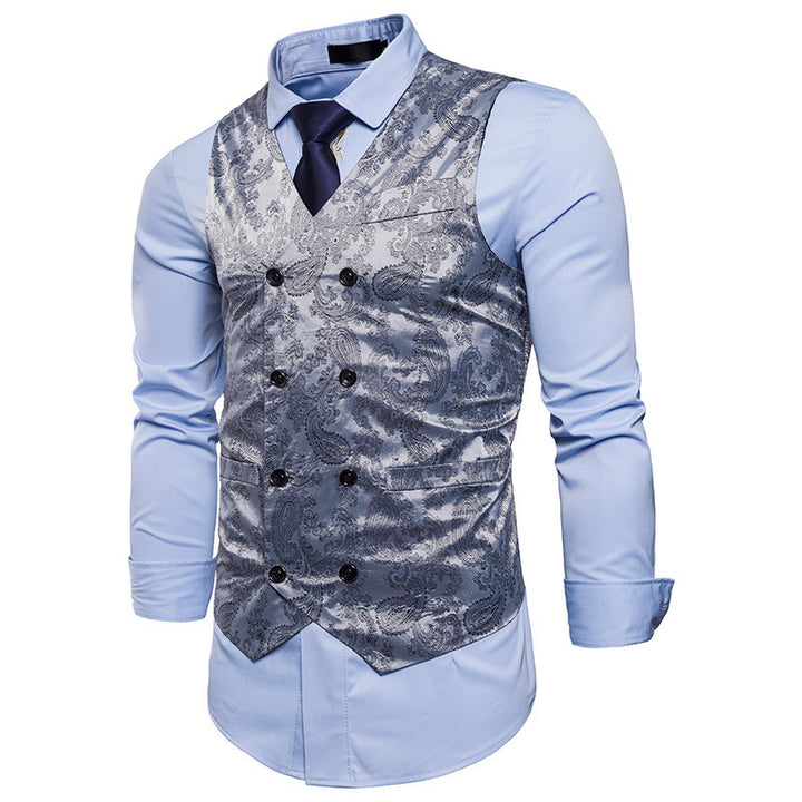 Herren elegante doppelt geknöpfte Jacquard-Weste Echoarchiv